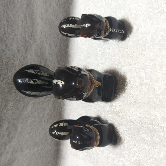 Vintage Ceramic Skunk Family of 3 Black/Brown Tones - Picture 2 of 8